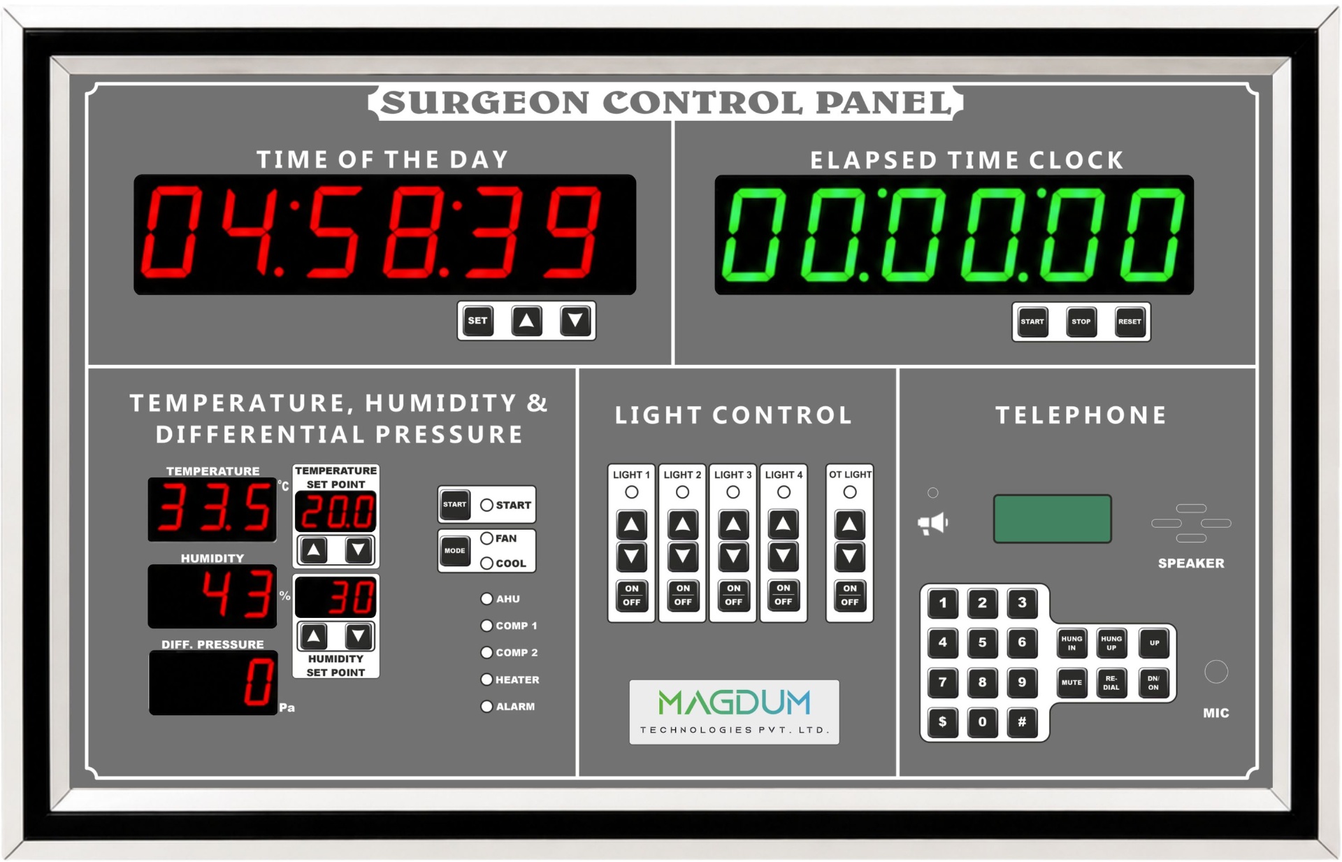 Graphite surgeon control panel sample